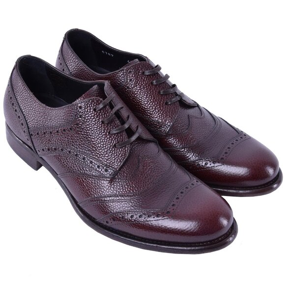 Dolce & Gabbana - Solid Leather Wingtip Derby Shoes TAORMINA Brown EUR 39 - Picture 3 of 3